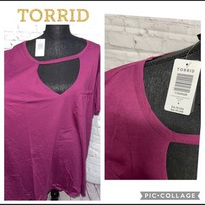 Torrid Premium Berry Choker T-Shirt Size 6X